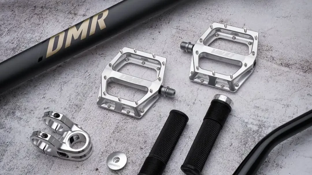 DMR Bikes: pedals silver and Black