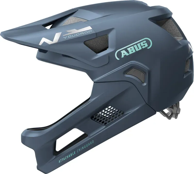 ABUS YouDrop FF Kids Full Face MTB Helmet In Midnight 48- 55cm