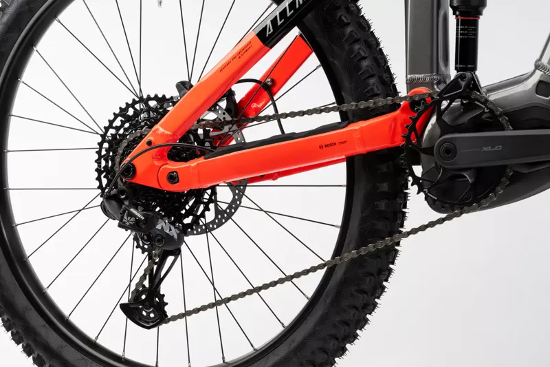 Haibike Allmtn 4 eMountain Bike in Silver/Red/Black-4